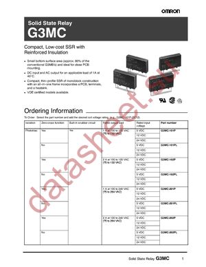 G3MC-101PL-DC12 datasheet  